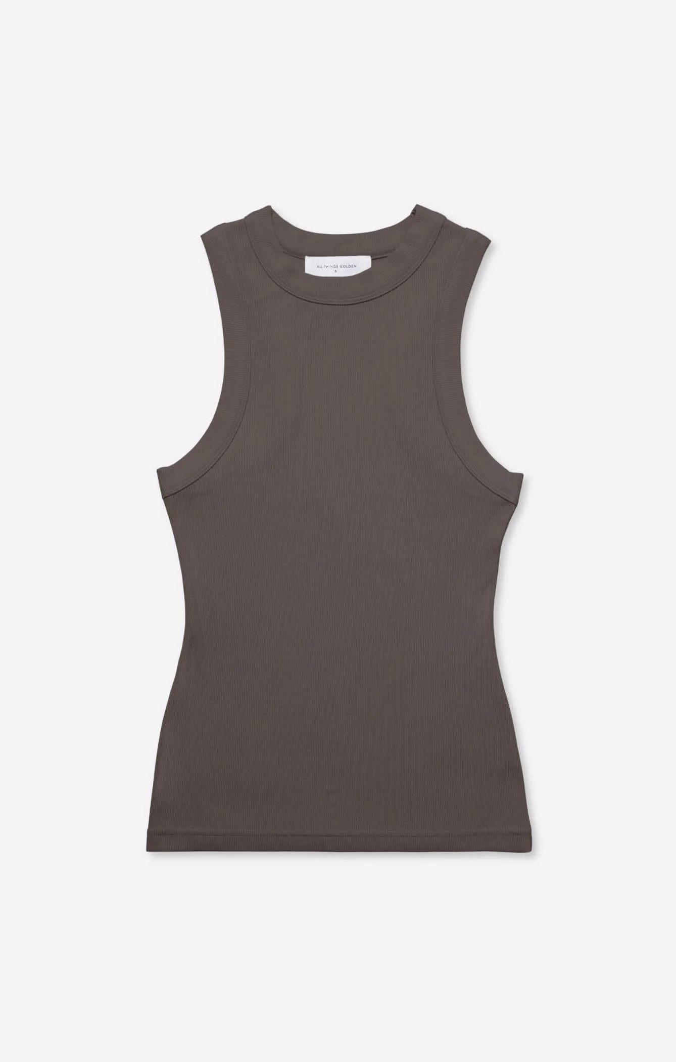 THE LUXE RIB HIGH NECK TANK - ESPRESSO - Image 6