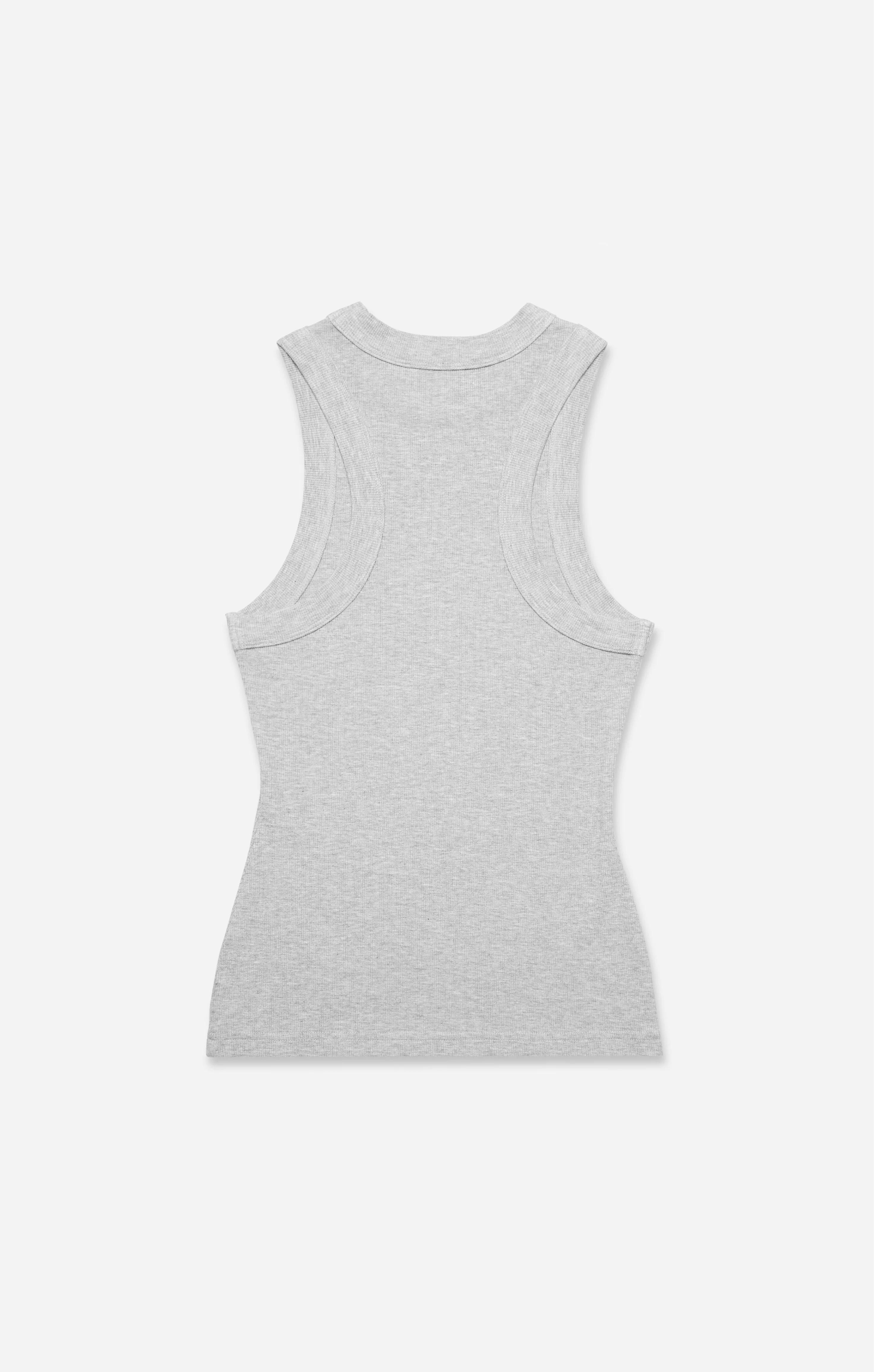THE LUXE RIB HIGH NECK TANK - MID GREY - Image 7