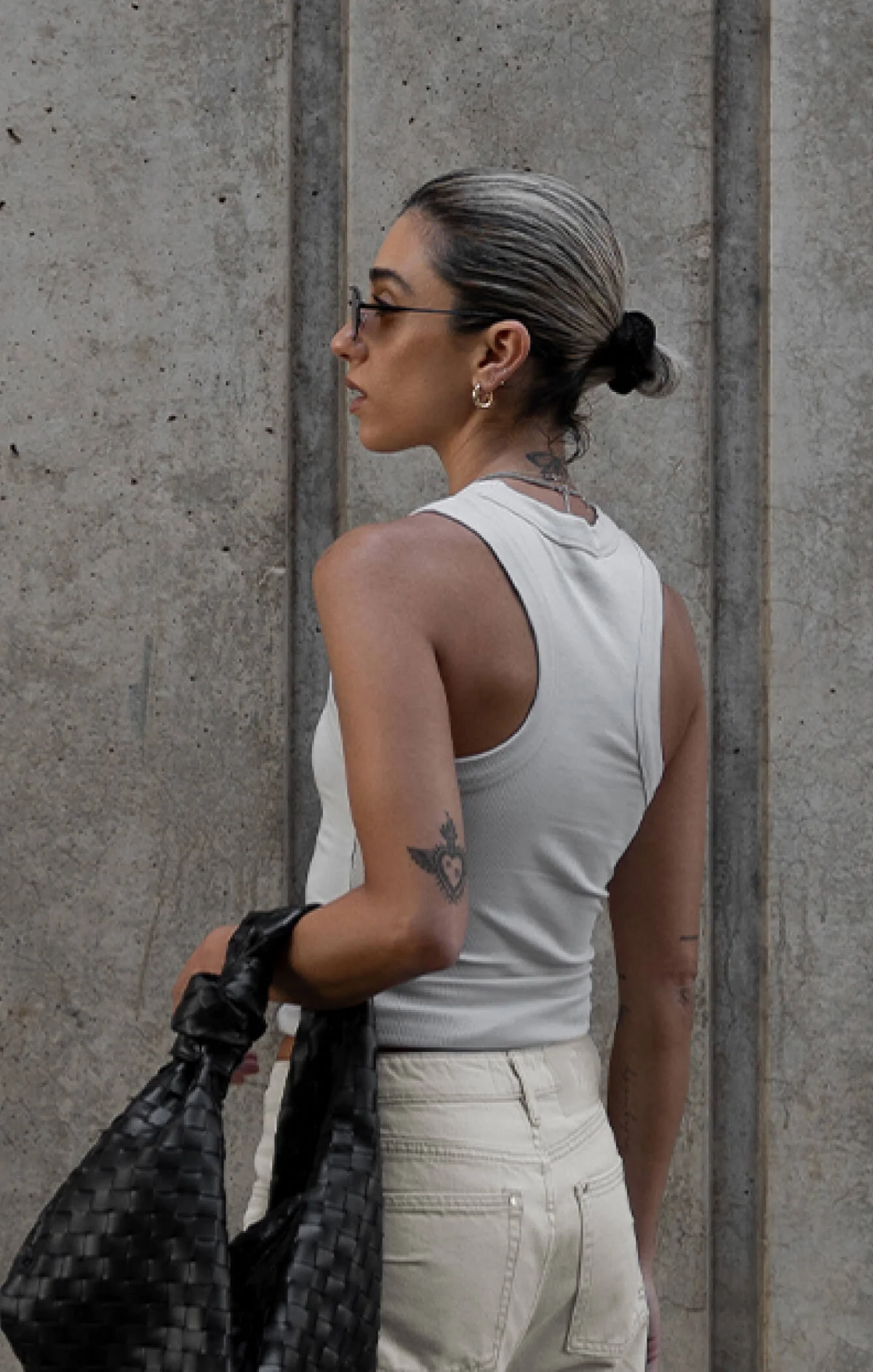 THE LUXE RIB HIGH NECK TANK - STONE - Image 3