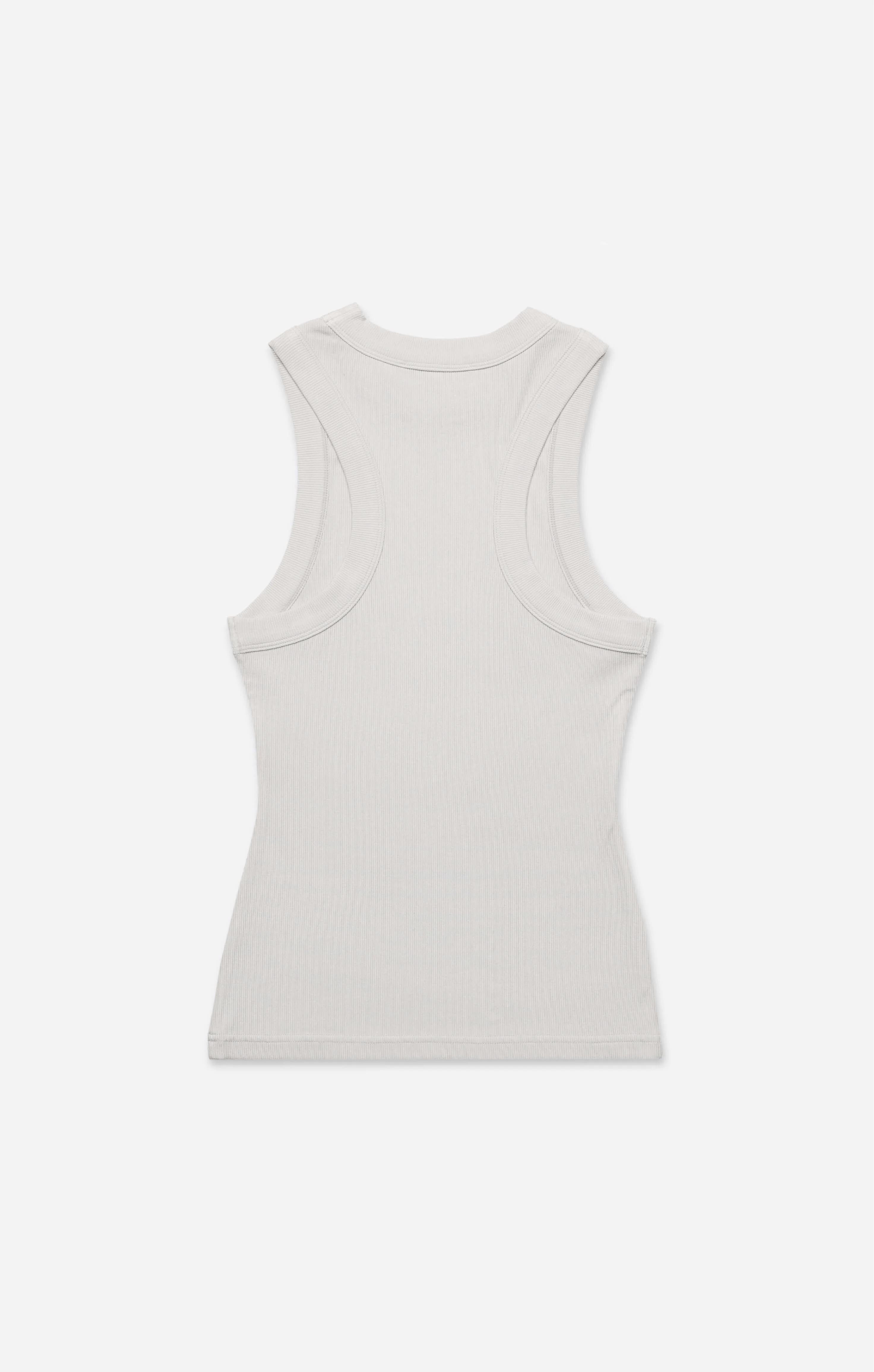 THE LUXE RIB HIGH NECK TANK - STONE - Image 8
