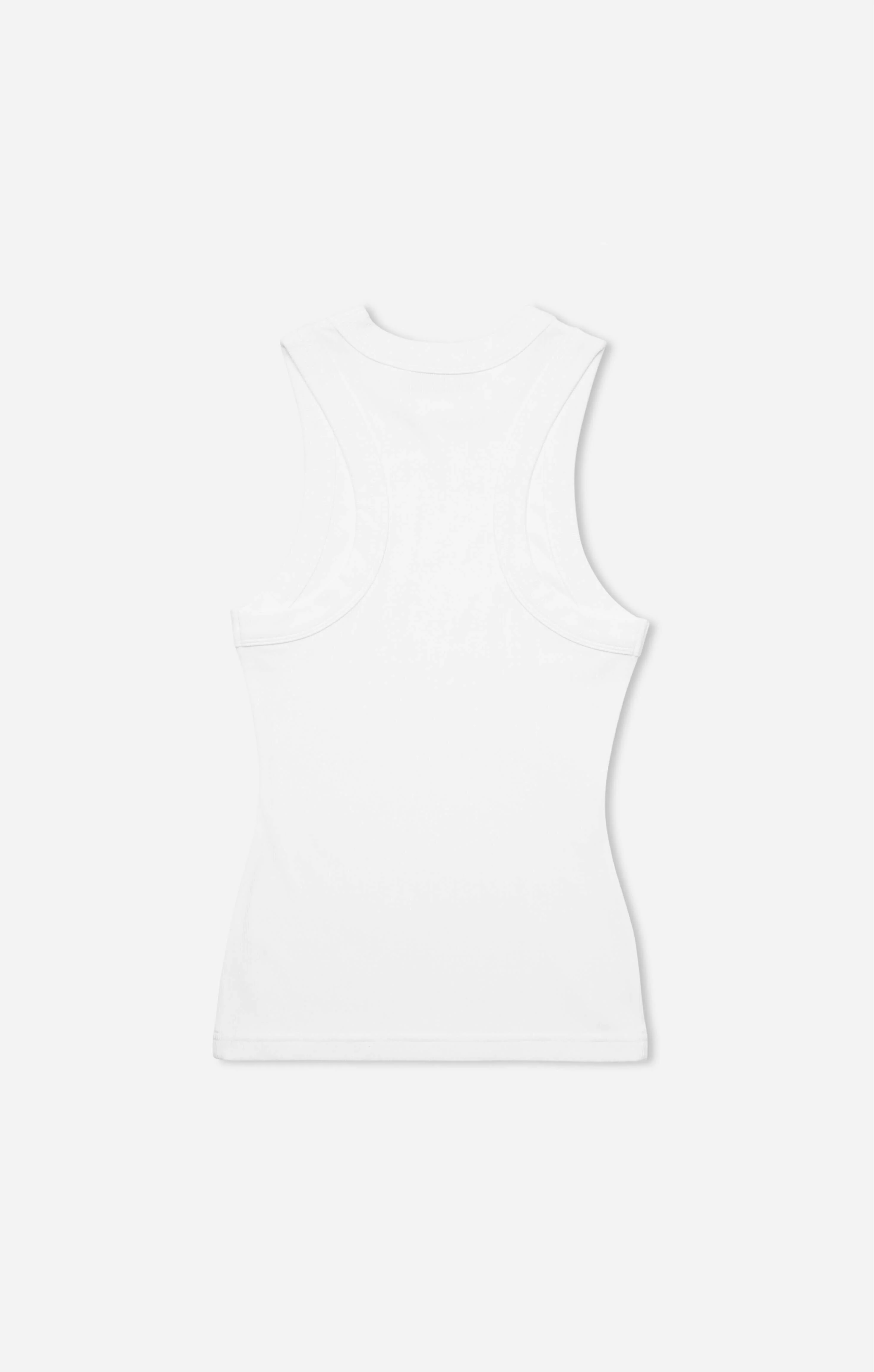 THE LUXE RIB HIGH NECK TANK - WHITE - Image 9