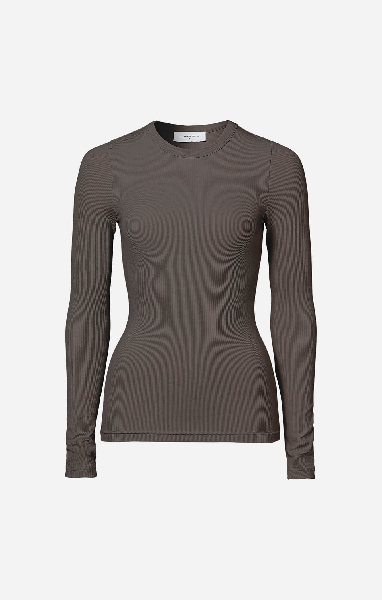 THE LUXE RIB LONG SLEEVE TOP - ESPRESSO - Image 9
