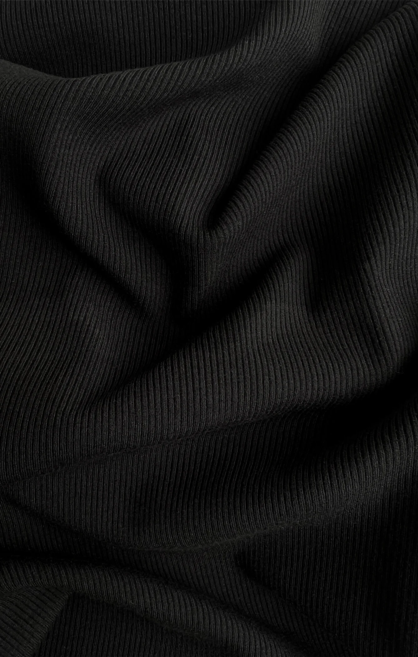 THE LUXE RIB LONG SLEEVE HENLEY MAXI - BLACK - Image 7