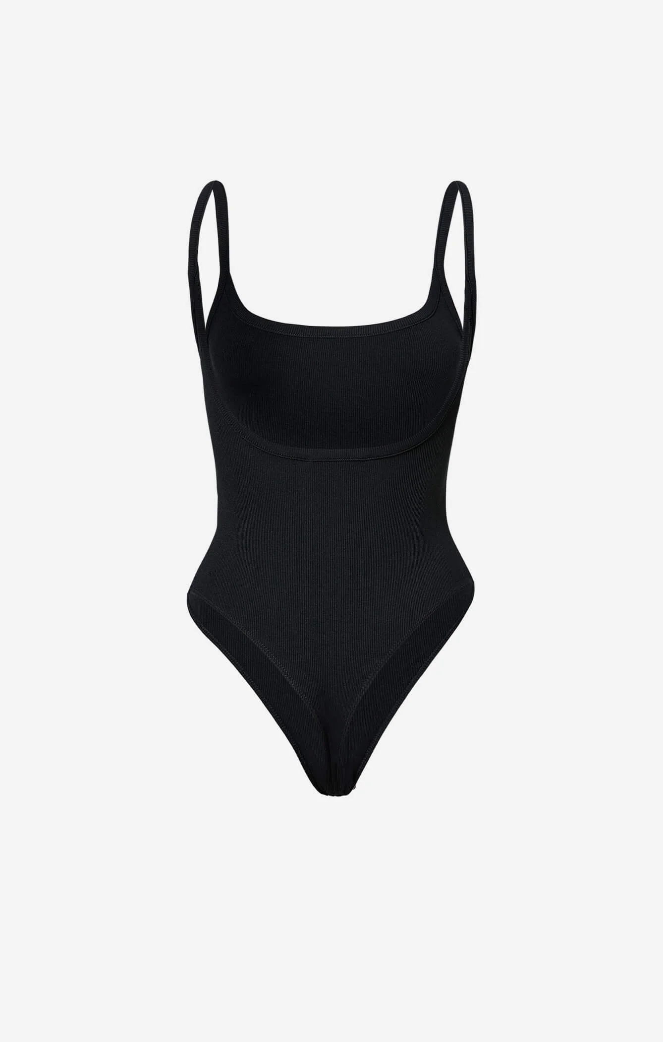 THE LUXE RIB LOW BACK BODYSUIT - BLACK - Image 9