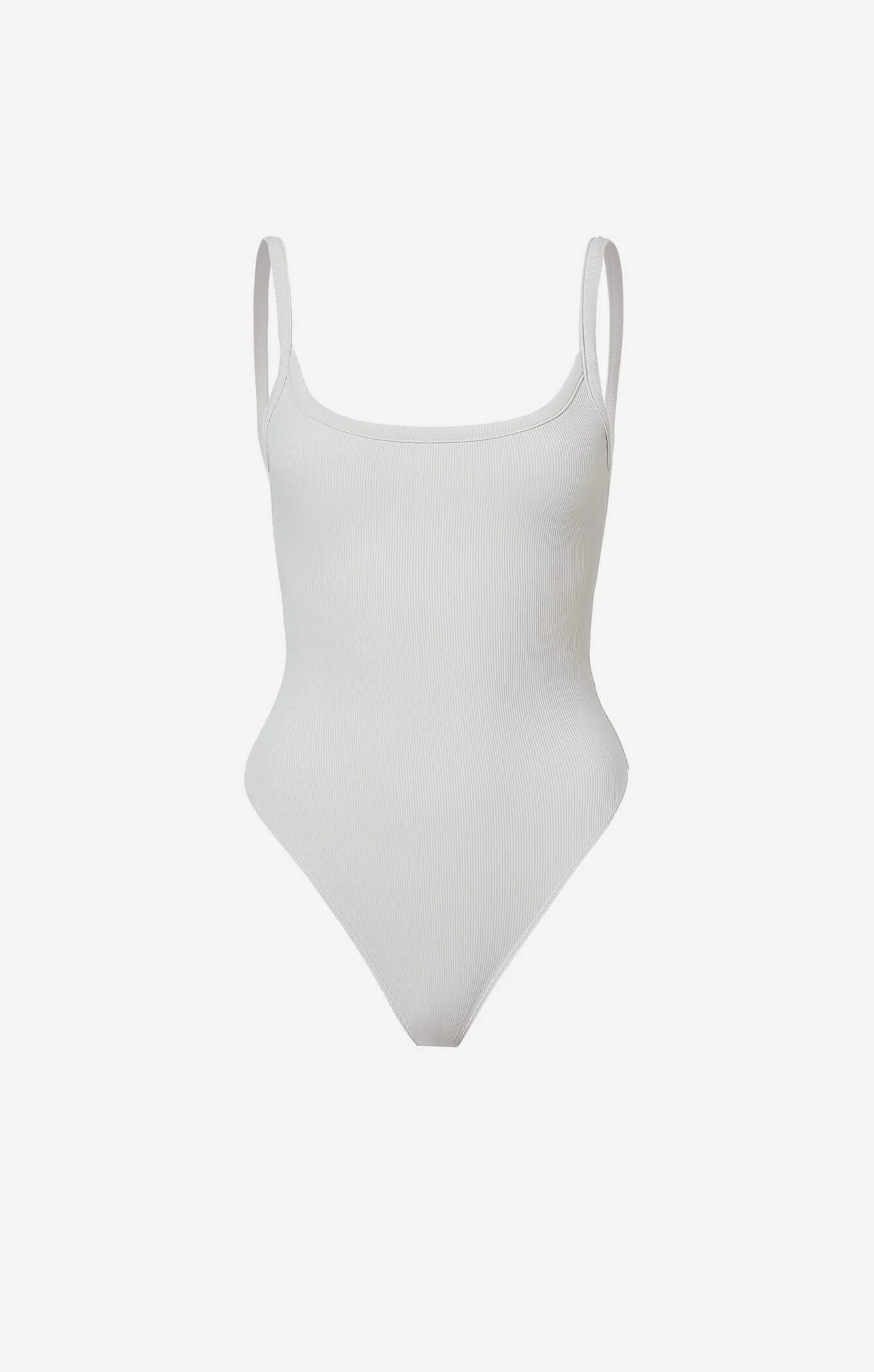 THE LUXE RIB LOW BACK BODYSUIT - STONE - Image 7