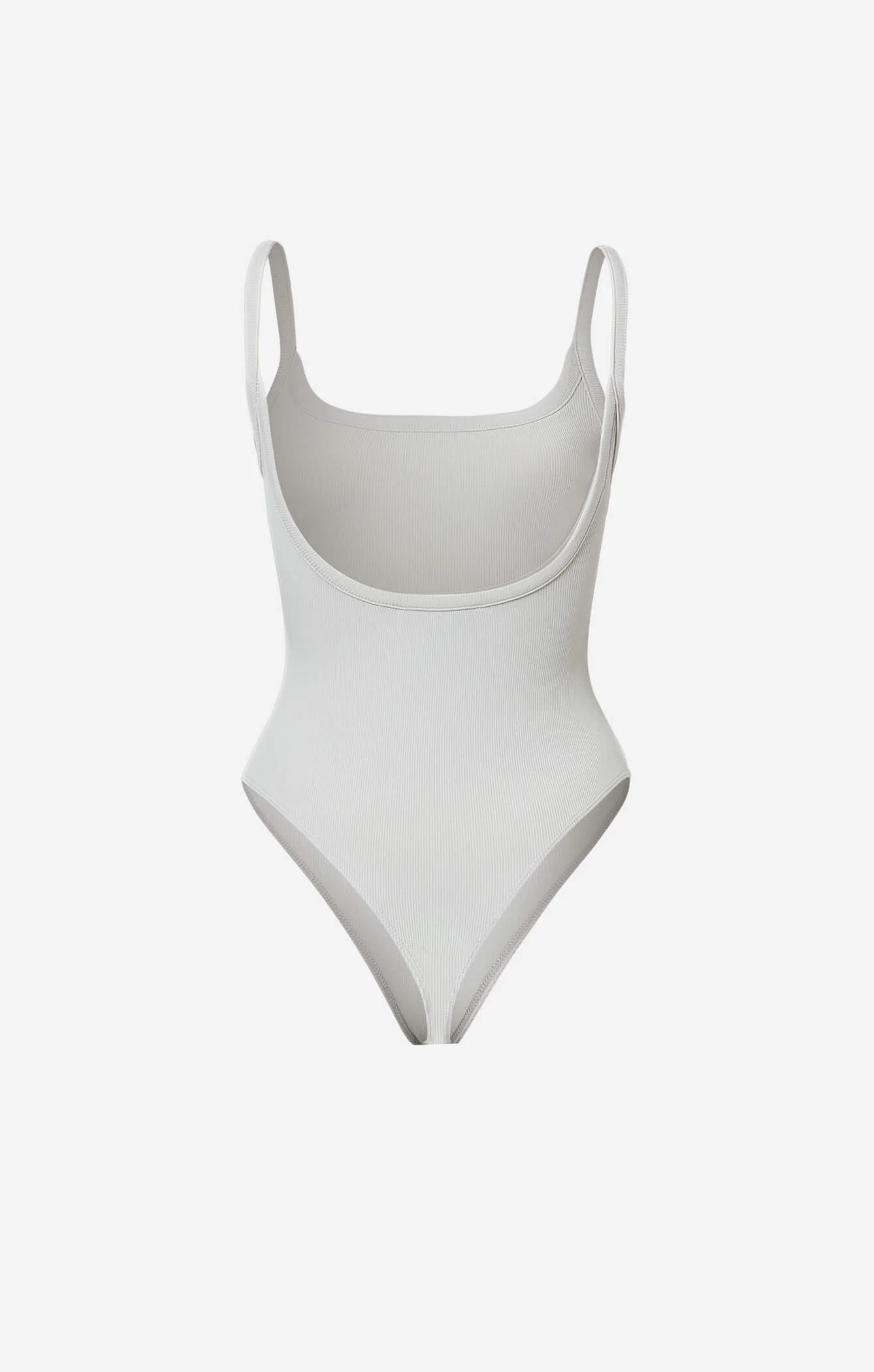 THE LUXE RIB LOW BACK BODYSUIT - STONE - Image 8