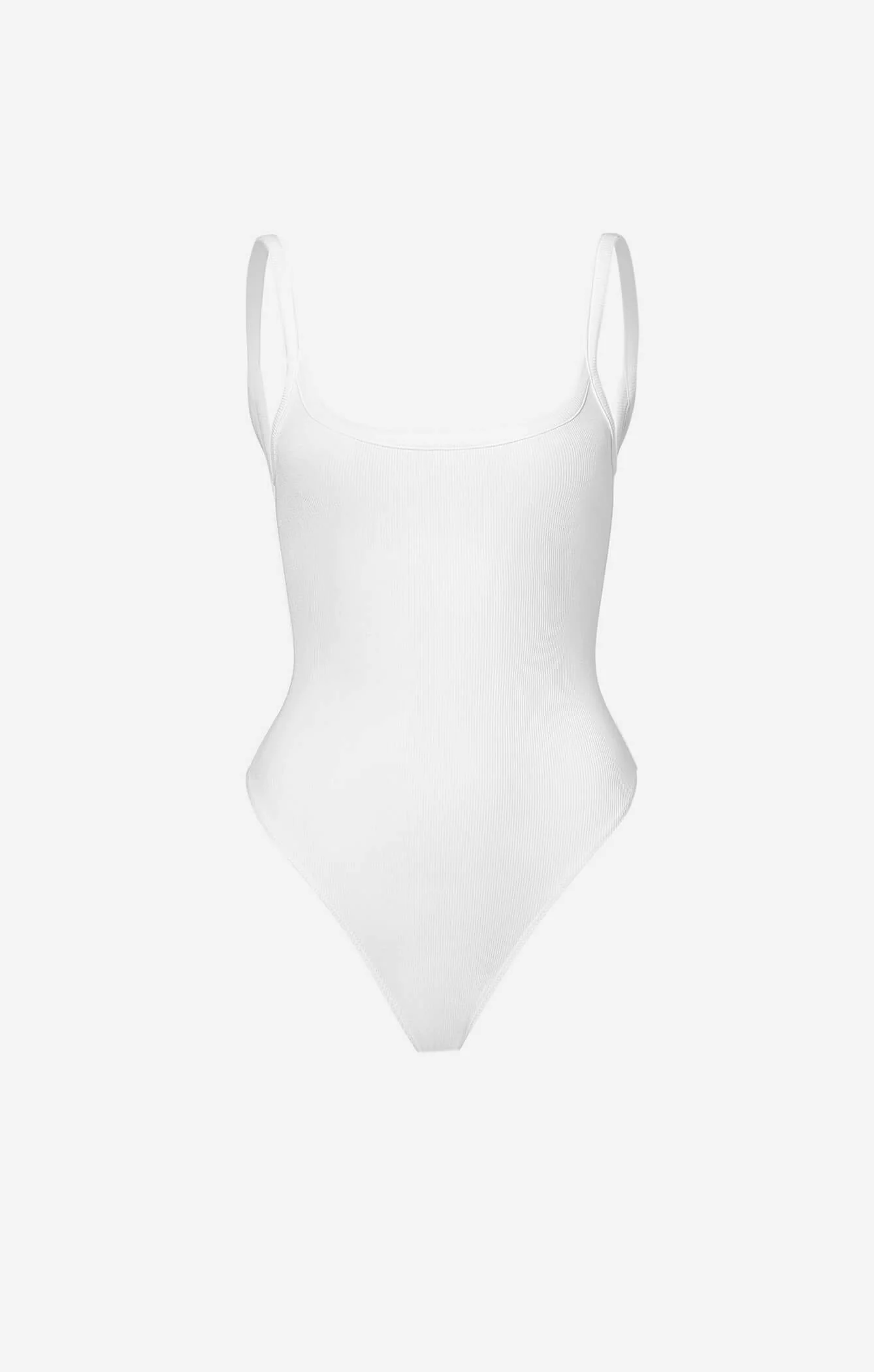 THE LUXE RIB LOW BACK BODYSUIT - WHITE - Image 7