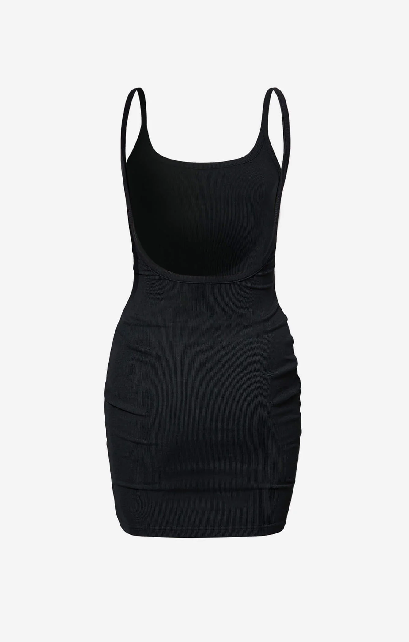 THE LUXE RIB LOW BACK MINI DRESS - BLACK - Image 5