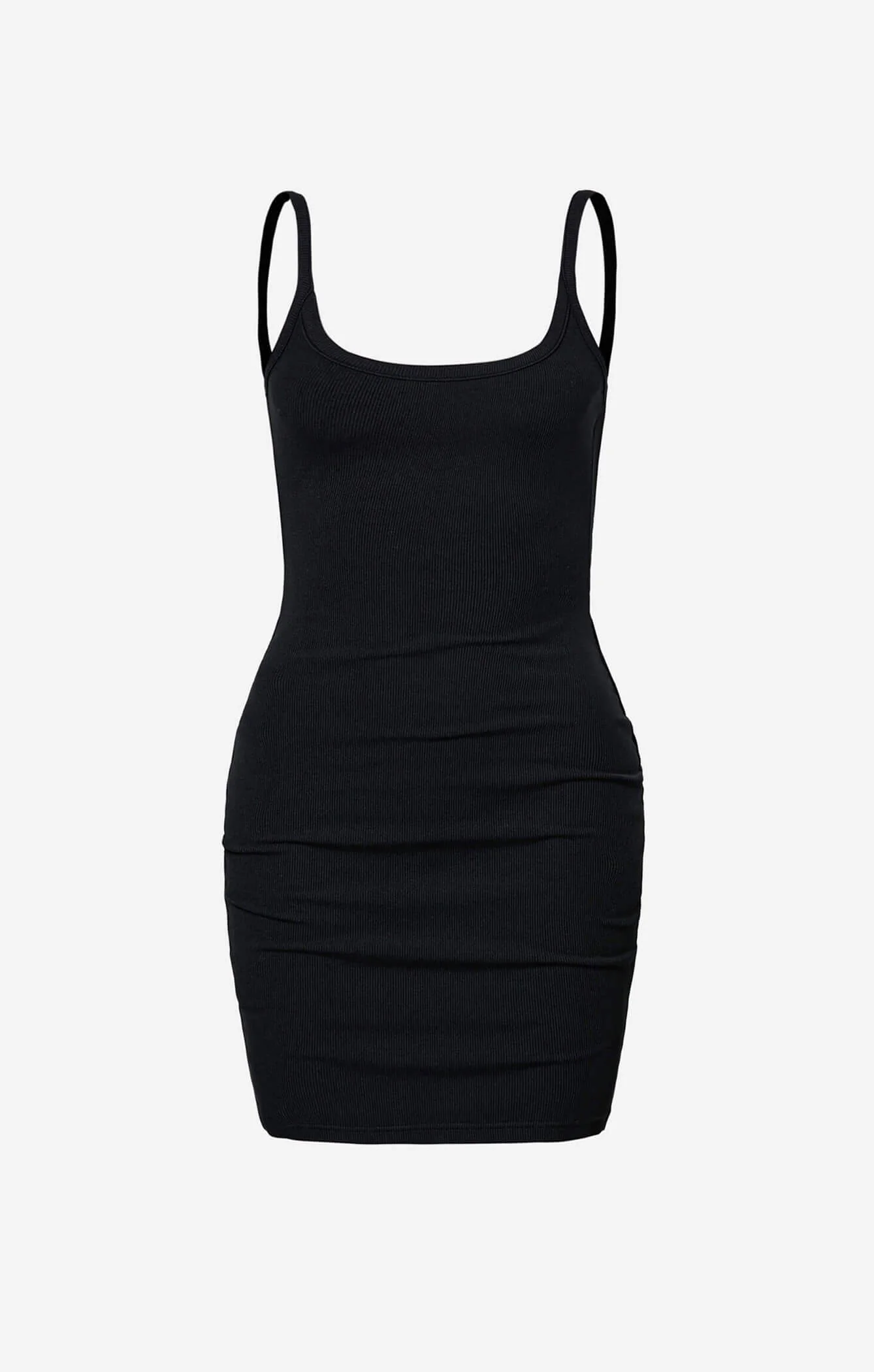 THE LUXE RIB LOW BACK MINI DRESS - BLACK - Image 6