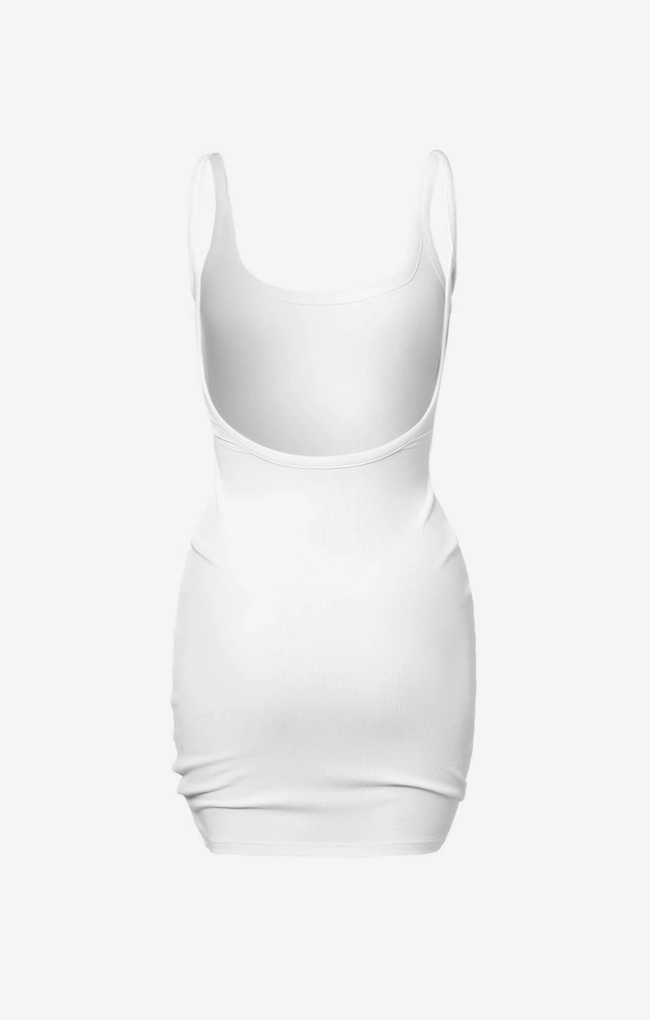 THE LUXE RIB LOW BACK MINI DRESS - WHITE - Image 5