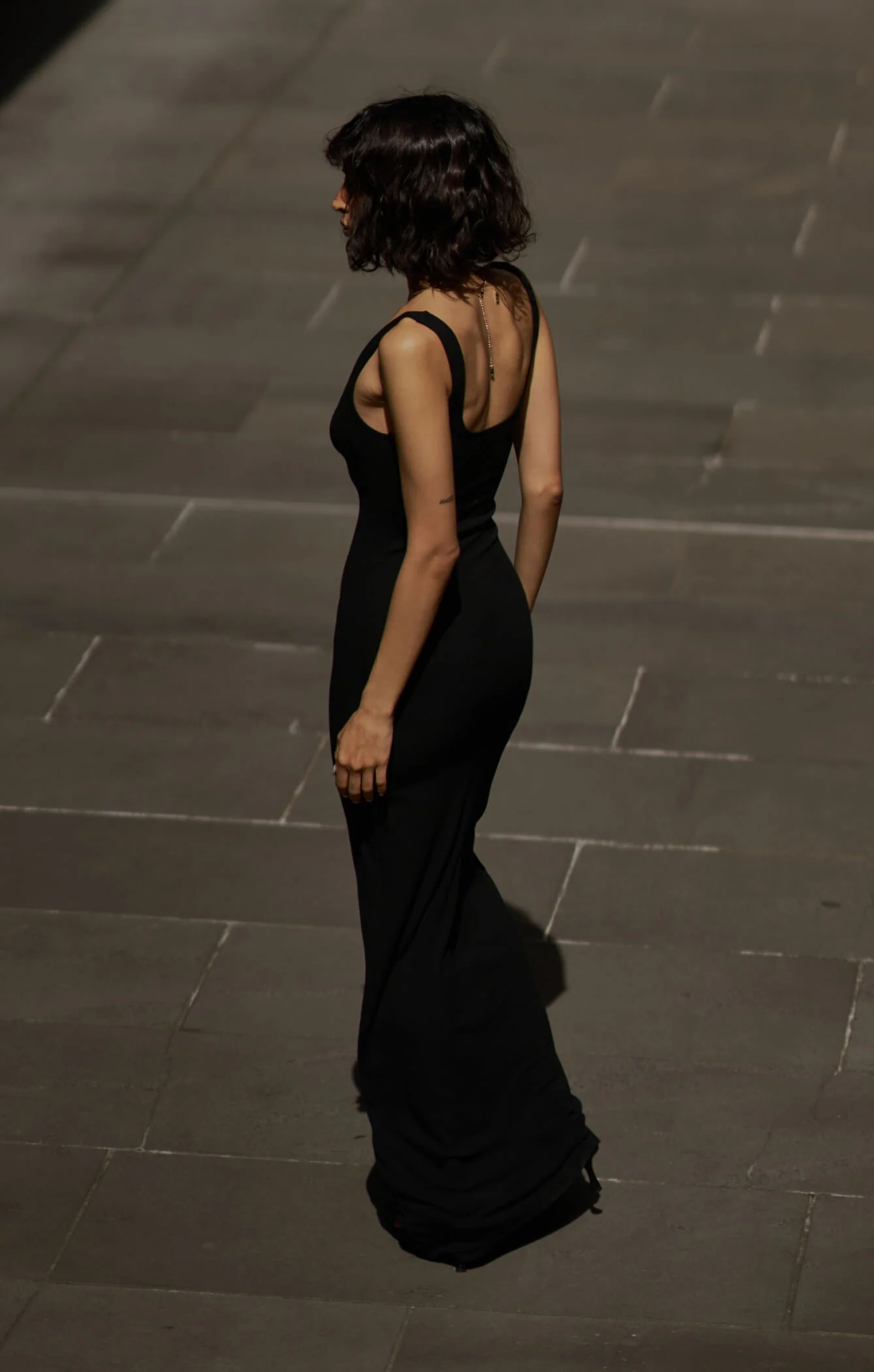 THE LUXE RIB MAXI DRESS - BLACK - Image 7