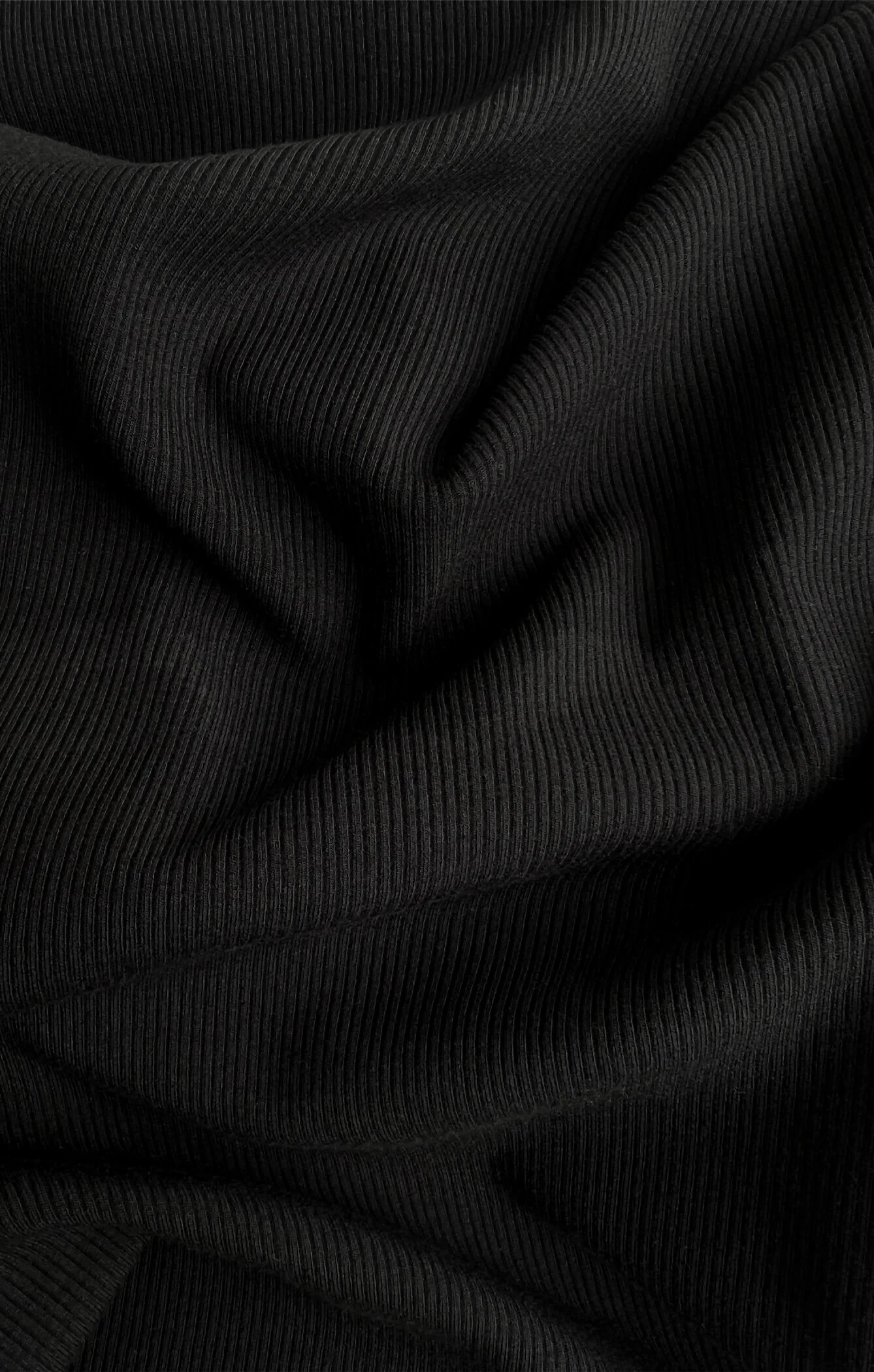 THE LUXE RIB MINI DRESS - BLACK - Image 8