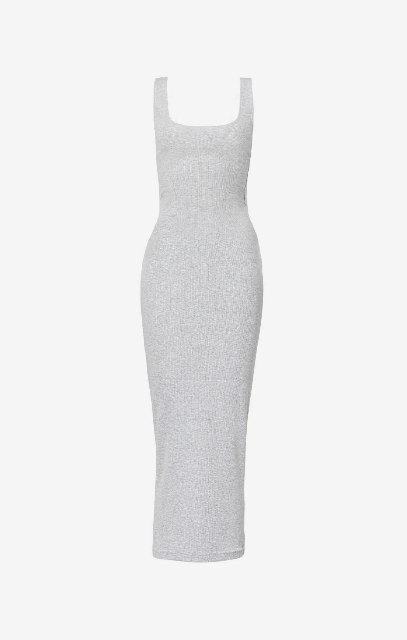 THE LUXE RIB MAXI DRESS - MID GREY - Image 10