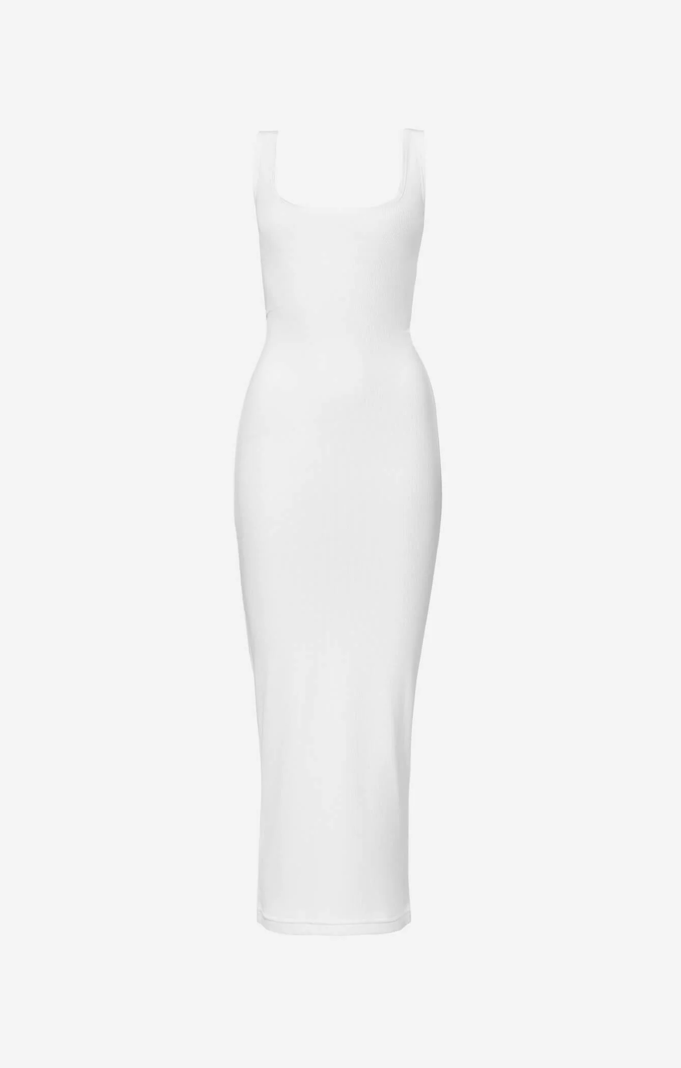 THE LUXE RIB MAXI DRESS - WHITE - Image 7