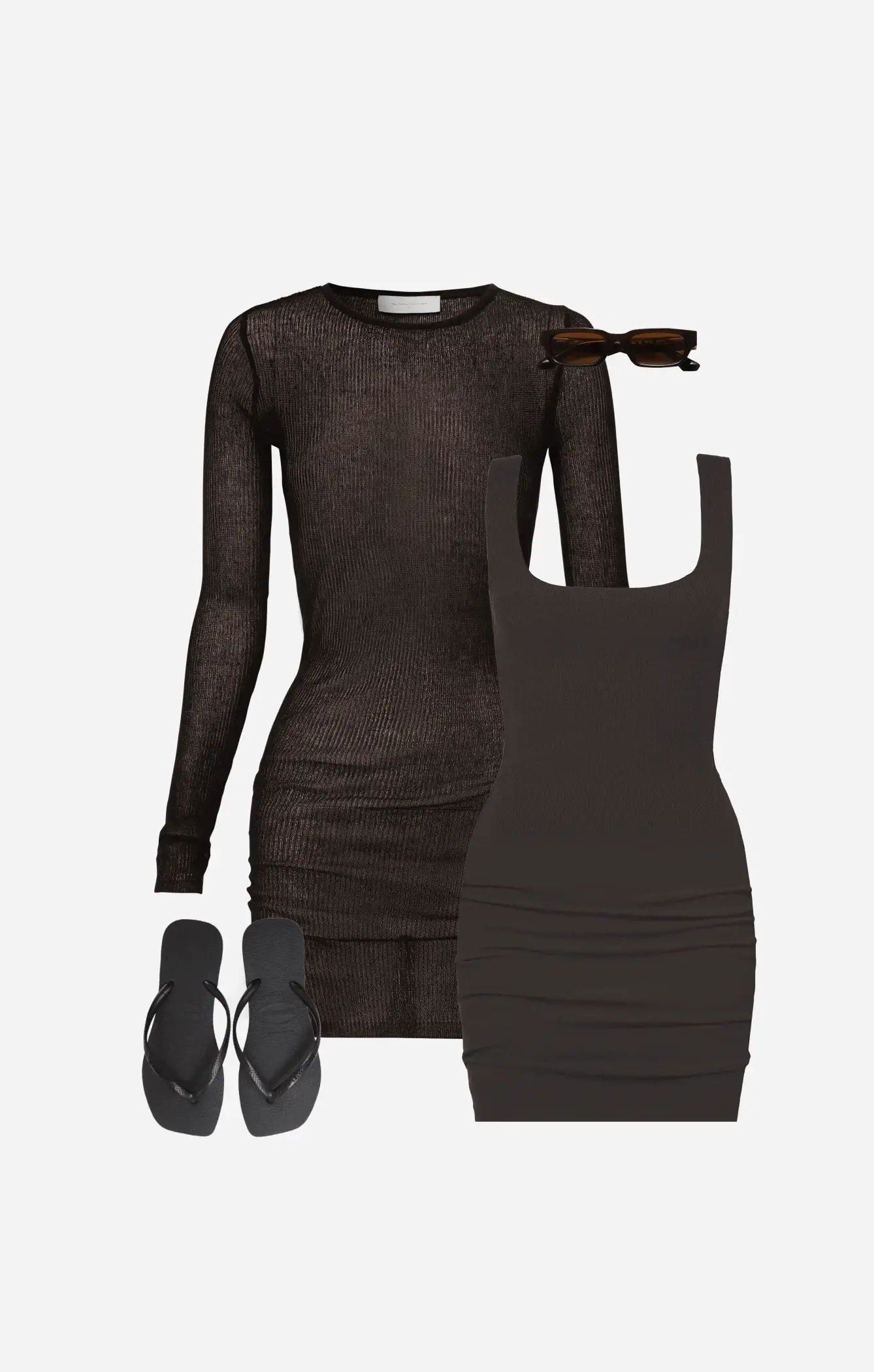 THE LUXE RIB MINI DRESS - ESPRESSO - Image 7