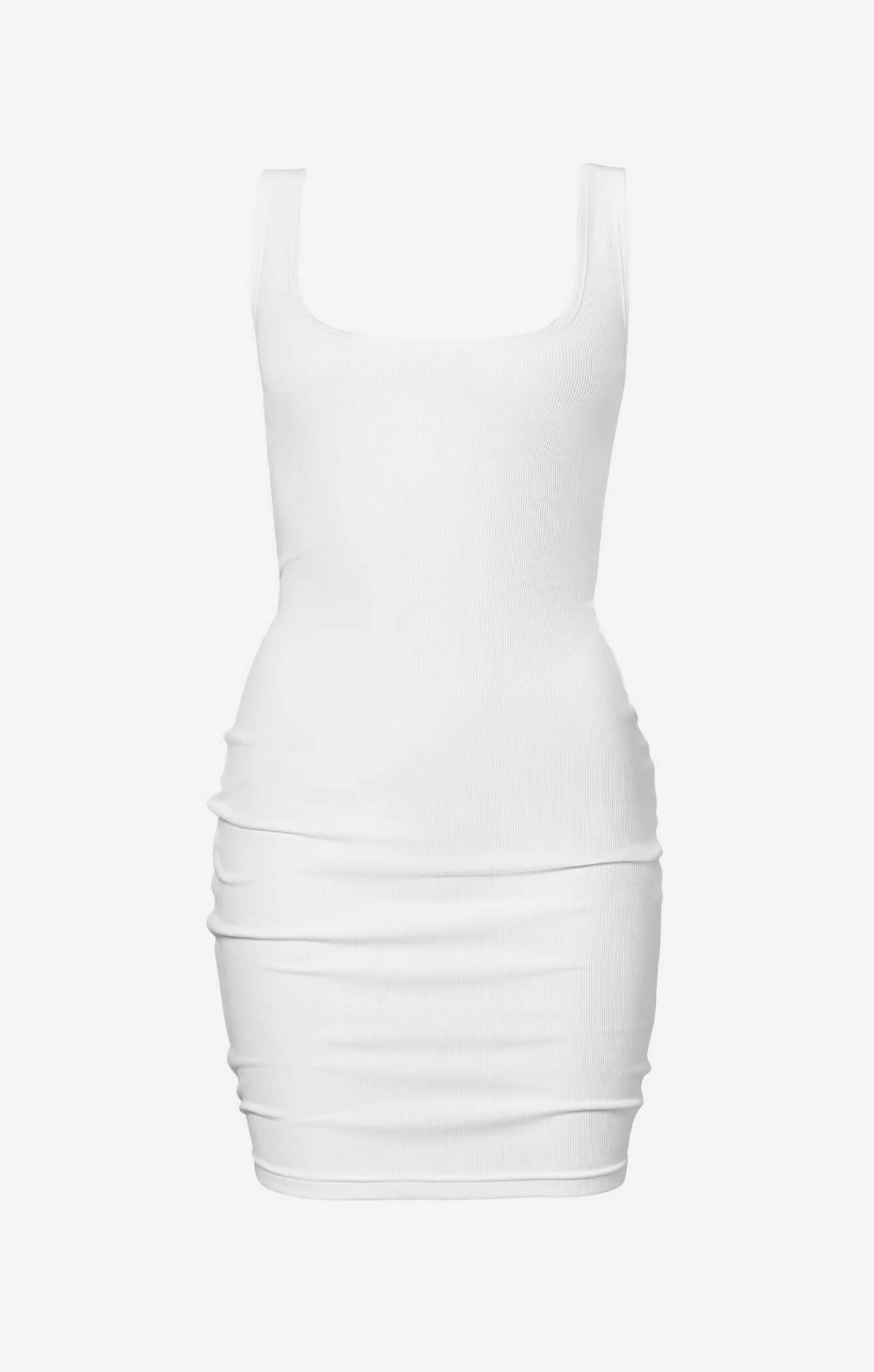 THE LUXE RIB MINI DRESS - WHITE - Image 8