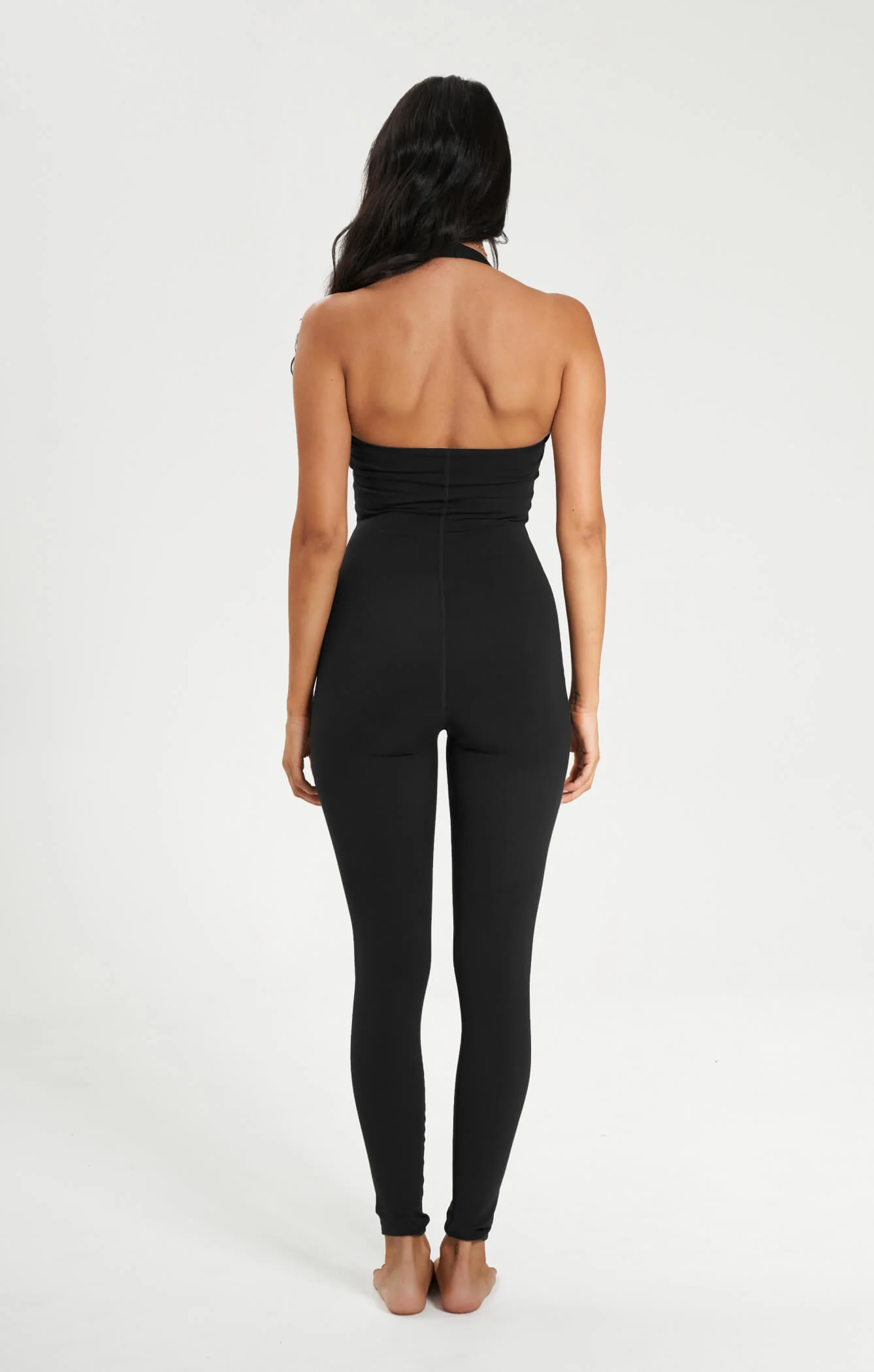 THE SCULPT™ HALTER FULL LENGTH ONESIE - BUTTER BLACK - Image 3