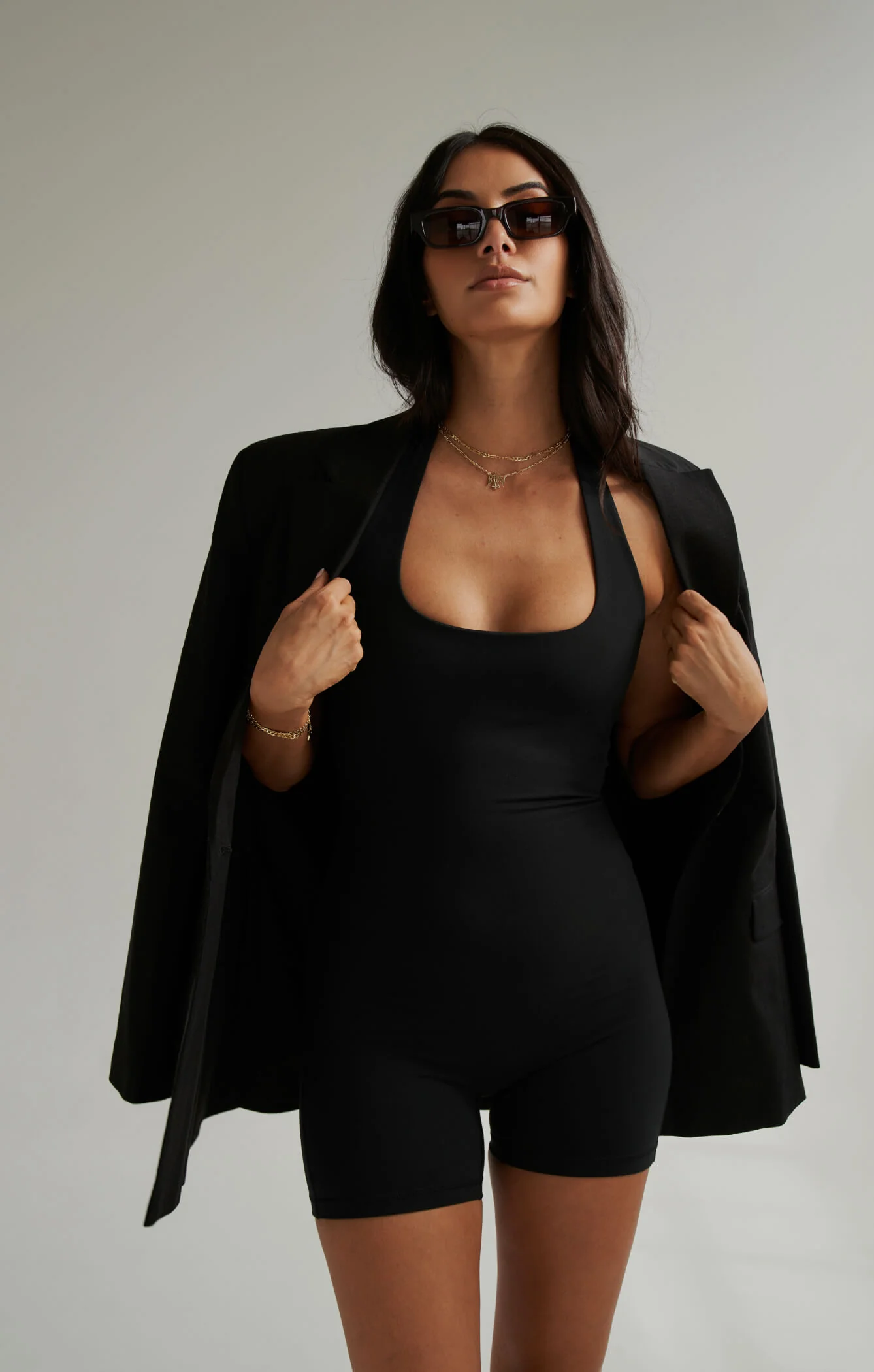 THE SCULPT™ HALTER ONESIE - BUTTER BLACK - Image 5