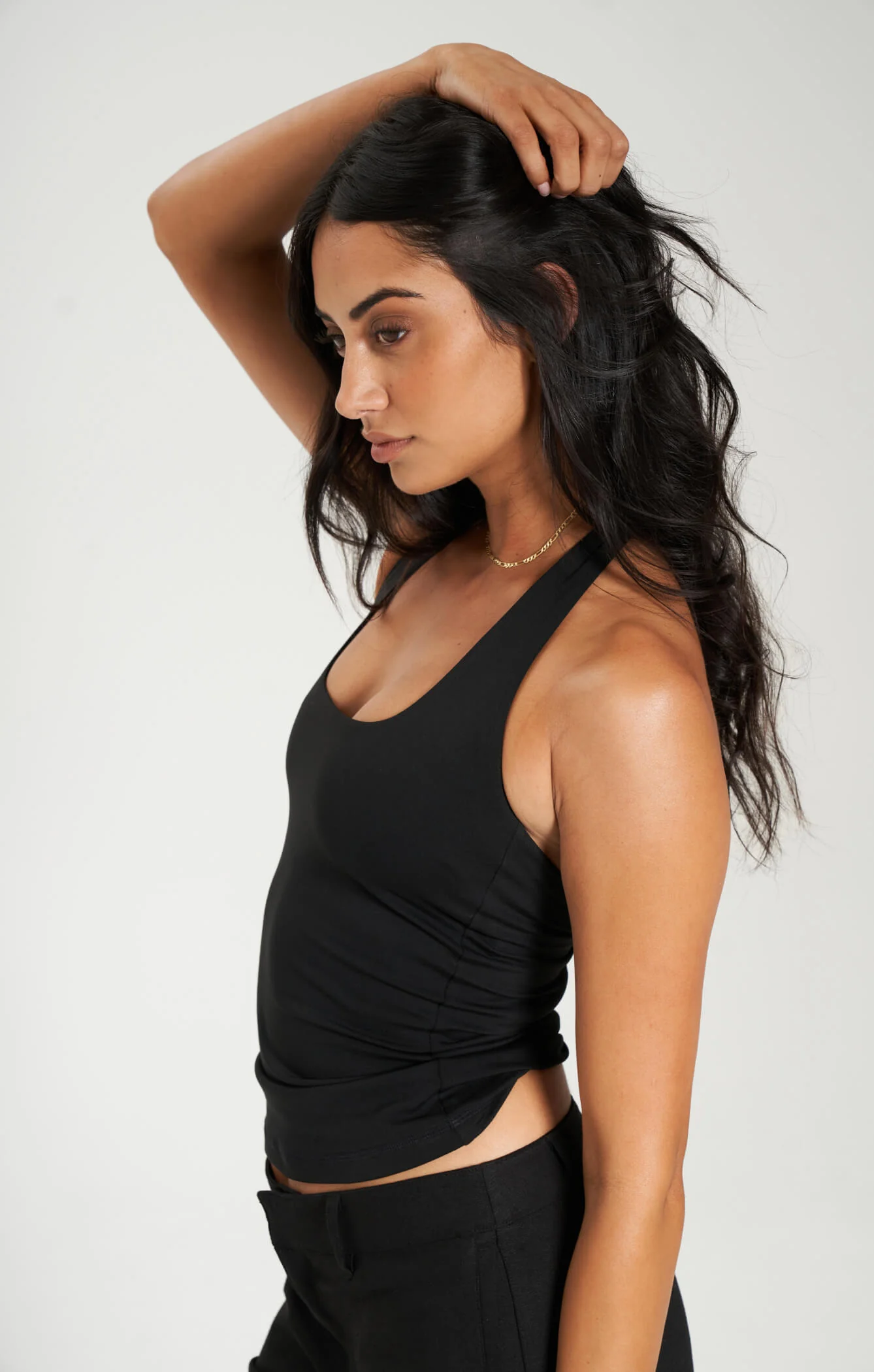 THE SCULPT™ HALTER TANK - BUTTER BLACK - Image 4