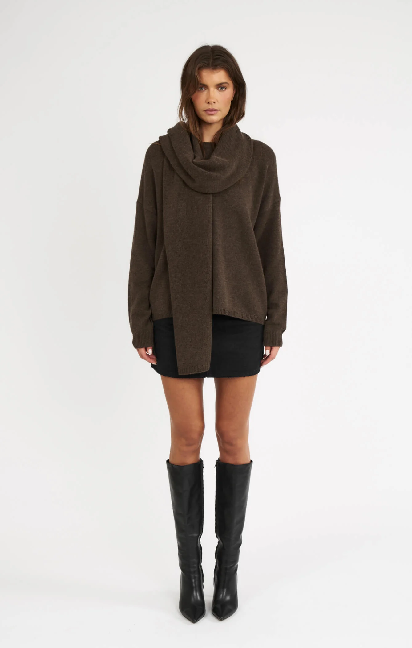 THE WRAP AROUND SCARF - ESPRESSO MARLE - Image 3