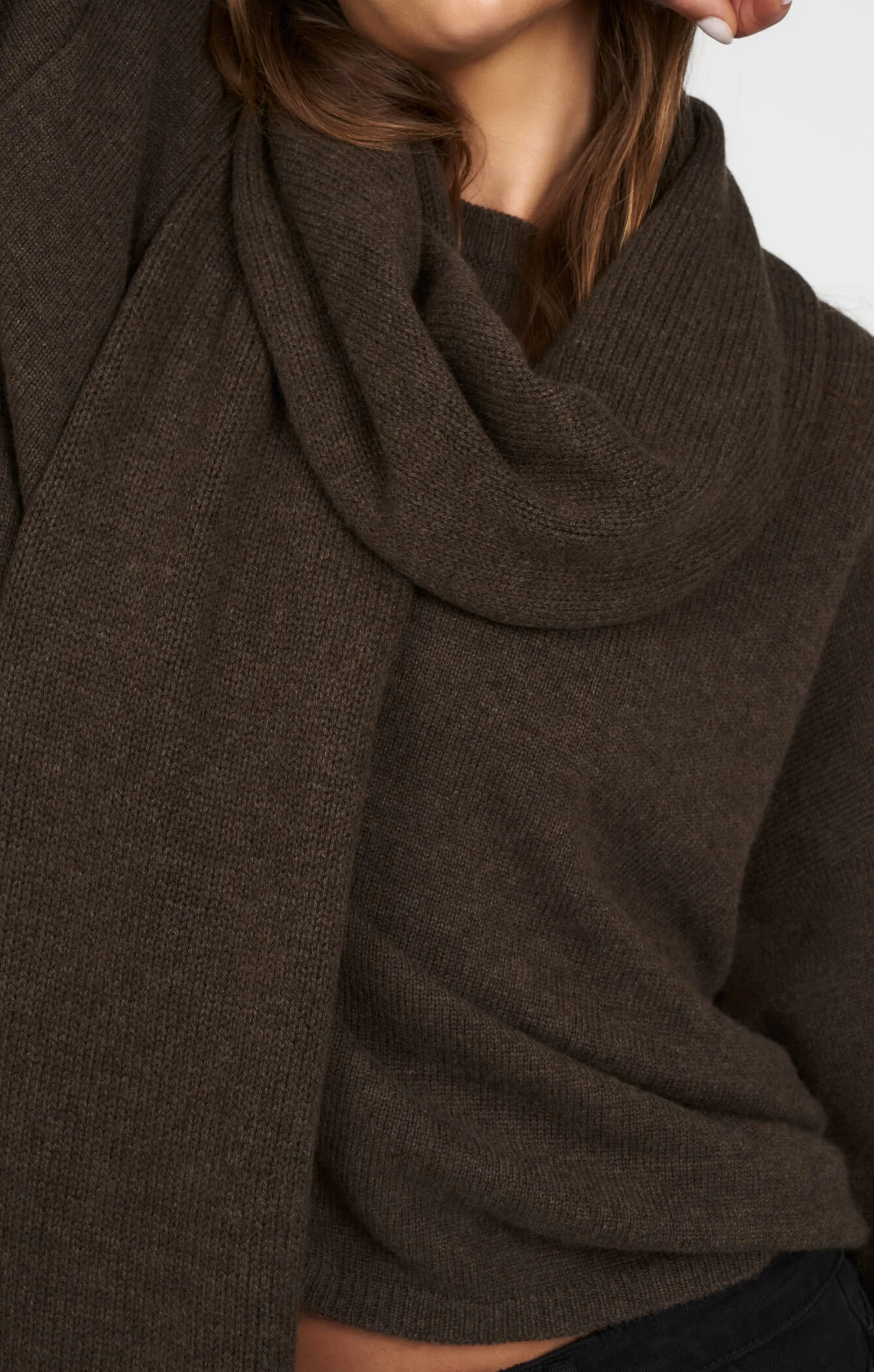 THE WRAP AROUND SCARF - ESPRESSO MARLE - Image 4