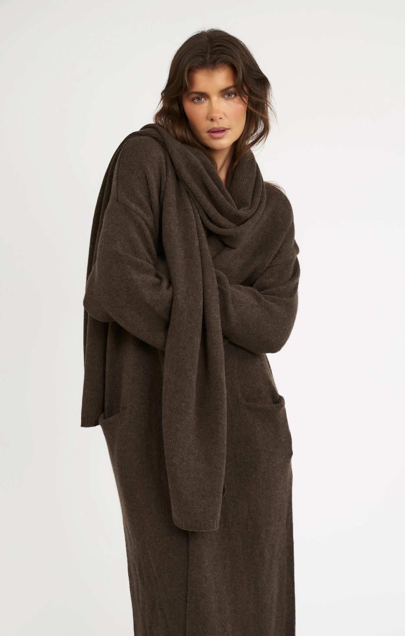 THE WRAP AROUND SCARF - ESPRESSO MARLE - Image 6